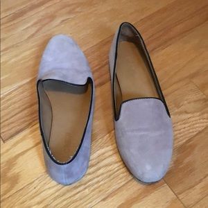J Crew lavender suede loafers